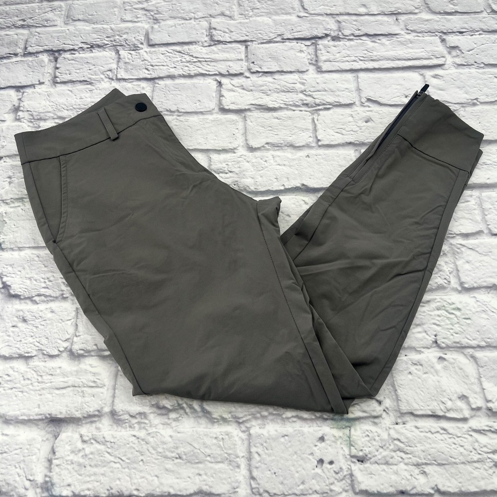 Hiverlay Womens Golf Pants Gray Stretch 5-Pocket Zip Ankle Size S Quick Dry